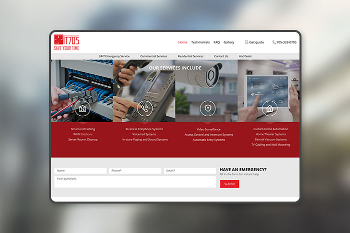 Сайт-визитка системы безопасности